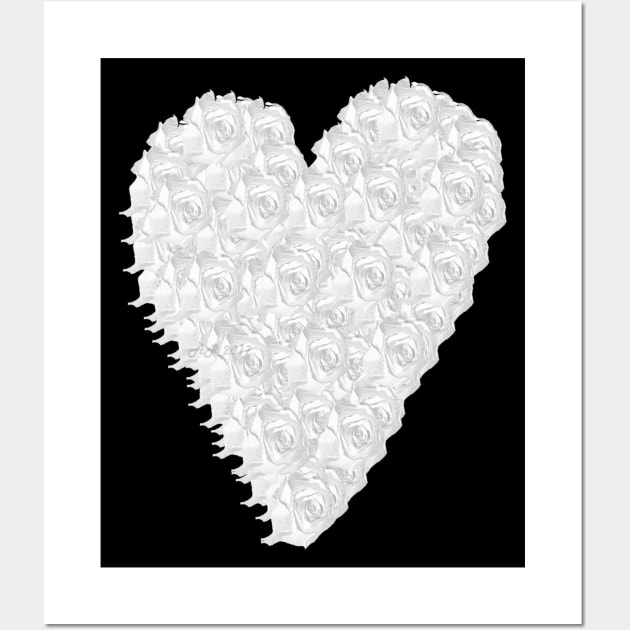 White Rose Heart Wall Art by Not Meow Designs 